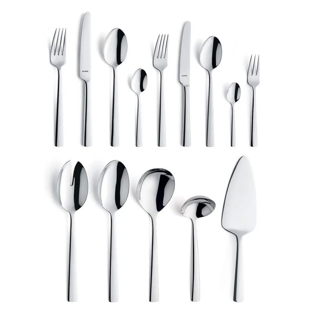 Amefa Moderno 60-delige Bestekset voor 6 personen - Hoogglans - Zilverkleurig