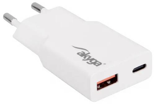 Akyga USB Ladegerät 30W USB-C, USB-A Weiß