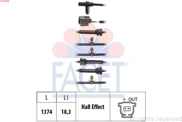 Facet Sensor, Raddrehzahl Made In Italy - Oe Equivalent 21.0238 Für Nissan
