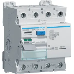 HAGER CFB663E - Fehlerstromschutzschalter 4 polig 10kA 63A 300mA Typ B