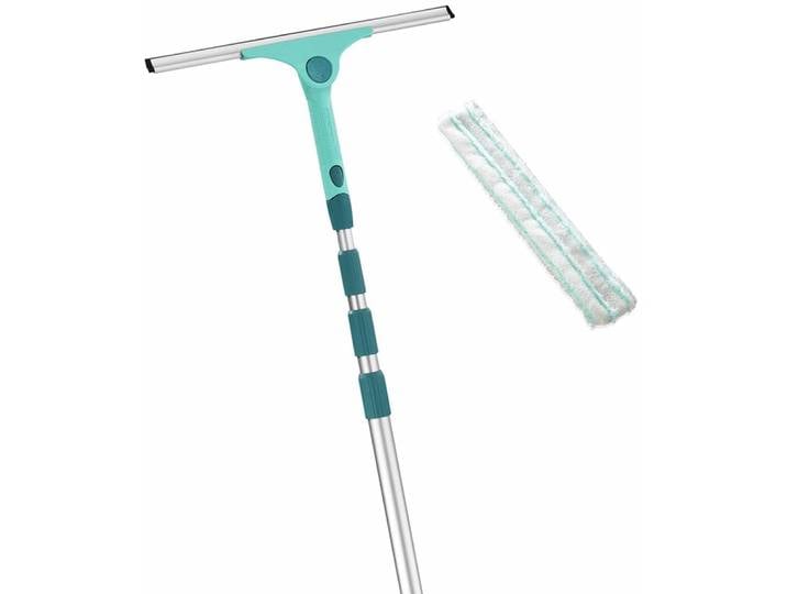 Wasserabzieher LEIFHEIT Set Window Slider XL micro duo Telescope 4 m , blau (türkis), B:6,5cm H:160cm L:32cm, Kunststoff, Wasserabzieher, Wasserabzieher, mit Wischbezug