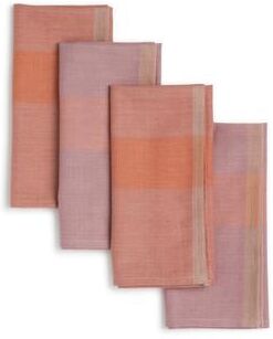 "SIENNA Banded Handmade Napkins by Sustainable Threads   100% Cotton   Fairtrade   16x16 inch (Set of 4) - 16""x16"""