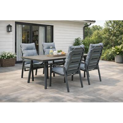 Garten-Essgruppe DESTINY "GARDA SAN MARINO 4 HL + Tisch RE 180x90cm, grau/ anthrazit", grau, B:62cm H:115cm T:67cm, Aluminium, Polywood, Sitzmöbel-Sets, Aluminium, Polywood