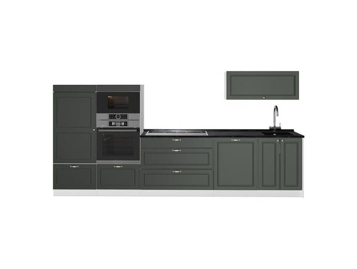 Cuisine Fame-Line 340cm sans PT Vert Or Campagne/Blanc Vicco 64468