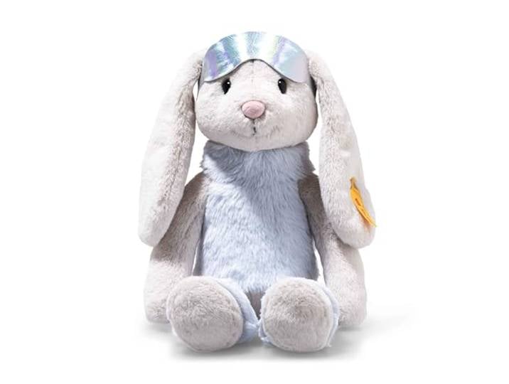 Steiff Hoppie Hase Skifahrer 31cm bunt, Plüschtier mit Schlappohren, Flauschiges Stofftier im Ski-Outfit zum Kuscheln und Spielen, Kuscheltier für Mädchen und Jungen, waschmaschinenfest