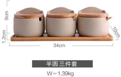 Inspired Finds Japanese Style Ceramic Seasoning Jar Set Pottery Salt And Sugar Container Kitchen Condiment Storage Box With Lid 3 Jar Half Round Set