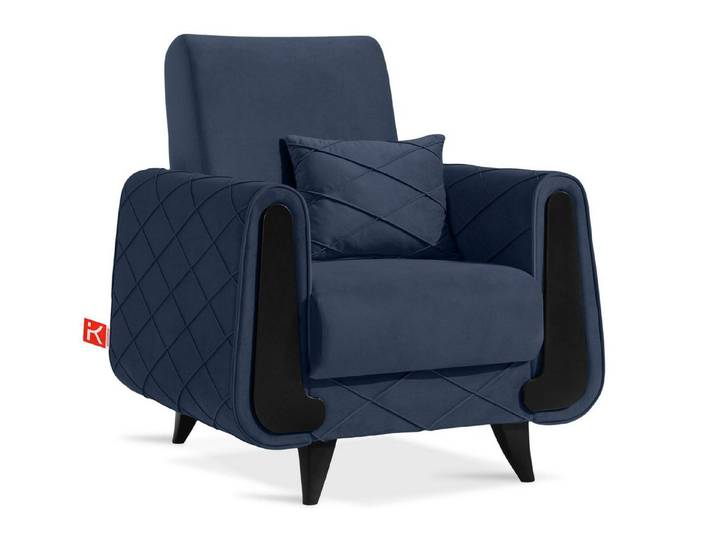 KONSIMO® Sessel Einzelsessel GUSTAVO III mit Armlehnen, hergestellt in der EU, mit Zierkissen, eleganten Nähten, Dekorative Elemente in Holzoptik
