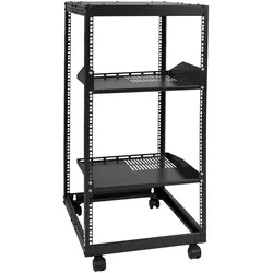 VEVOR 20U Server-Rack mit offenem Rahmen, freistehender oder wandmontierter Netzwerk-Server-Rack, 4-Pfosten-AV-Rack mit Rollen, bietet Platz für Ihre gesamte Netzwerk-IT-Ausrüstung, AV-Ausrüstung