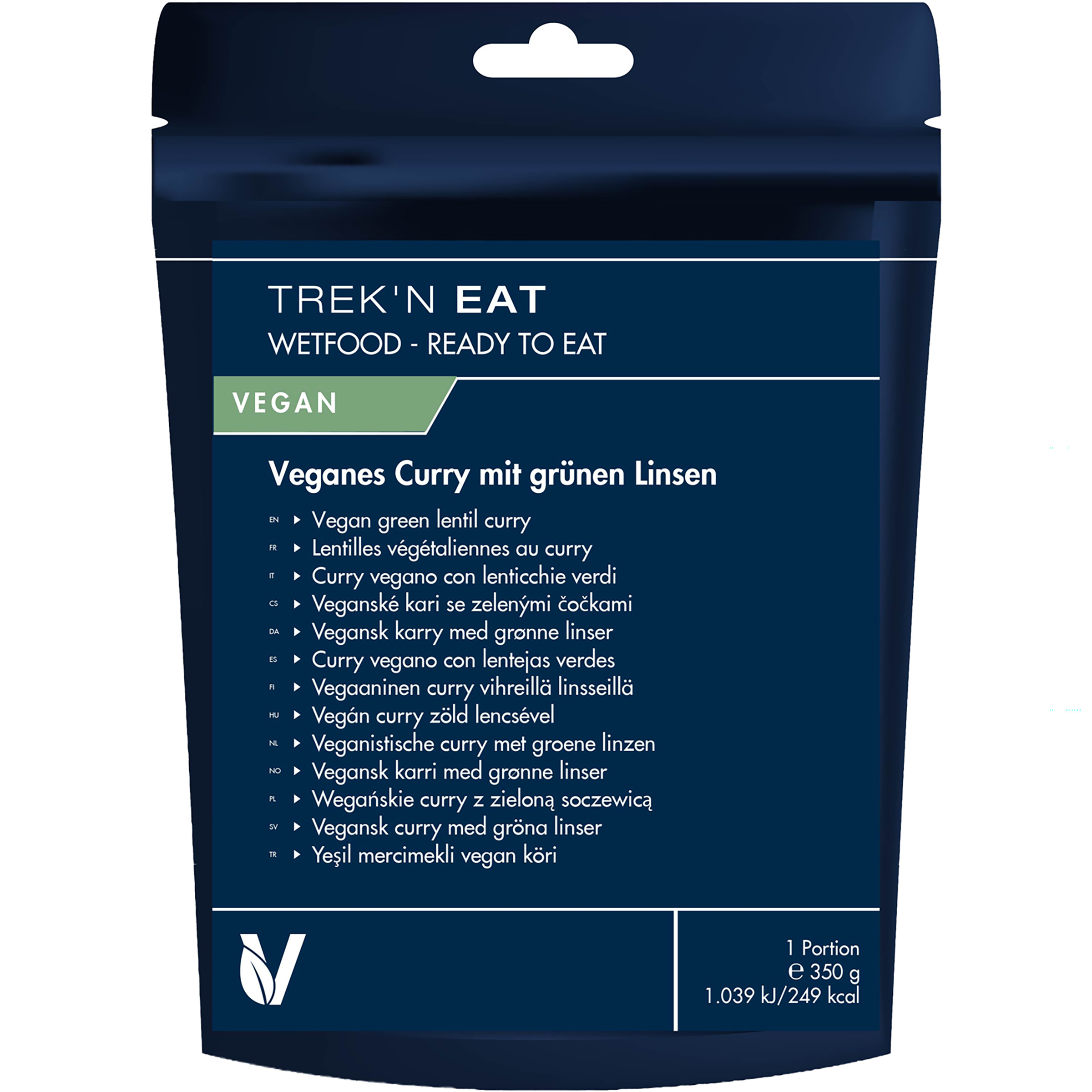 Trek'n Eat Ready to Eat + SH Veganes Curry mit grünen Linsen Trekkingnahrung blau Größe 350g