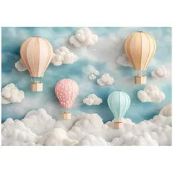 FOTOTAPETE Ballons Wolken Blau 312x219 cm