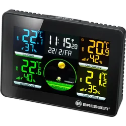 Bresser Thermo-/Hygrometer Quadro NLX, Wetterstation, Schwarz