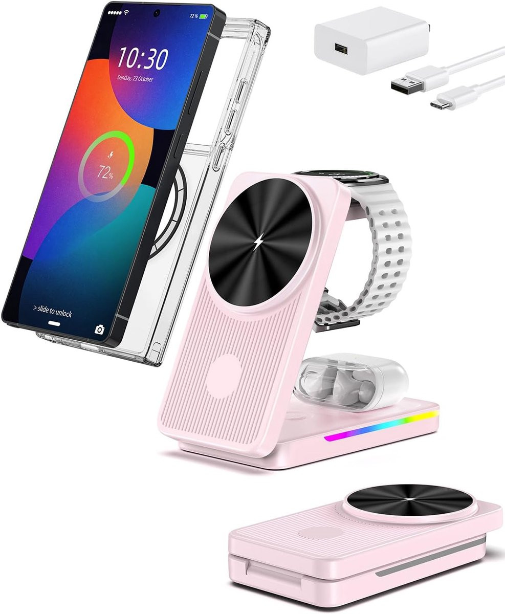 3-in-1 magnetisch laadstation voor Samsung, inductieve reisoplader
