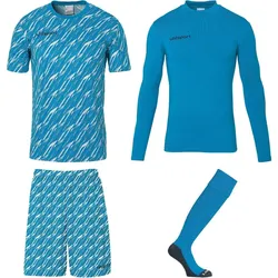 uhlsport Progressive Torwart-Set Herren cyan/weiß L