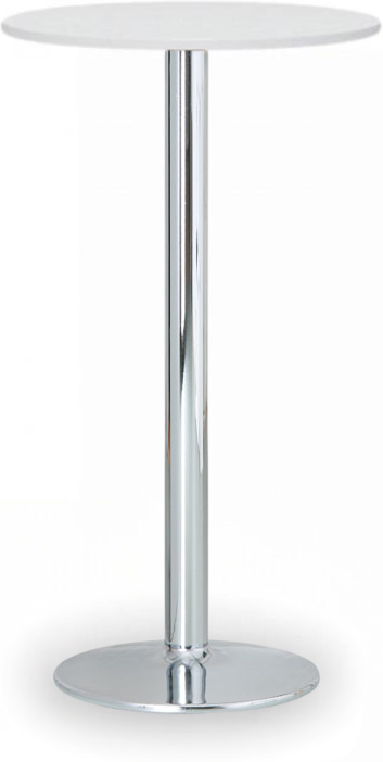 B2B Partner Partytisch, Gastro Stehtisch OLYMPO II, Durchmesser 60 cm, verchromtes Fußgestell, Platte Weiß