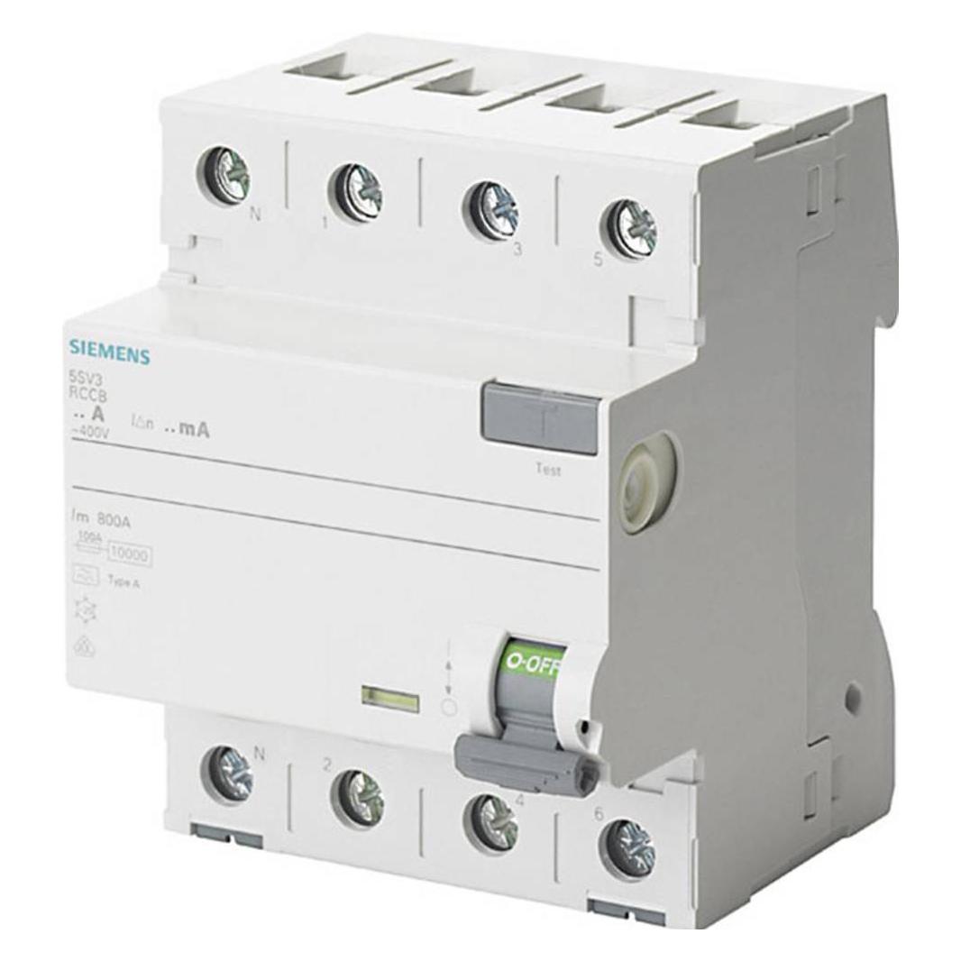 Siemens RCCB Type A 40A 3+N-pole 30mA 400V 4mW (5SV3344-6KL)