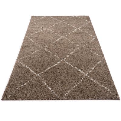 Hochflor-Teppich OCI DIE TEPPICHMARKE "Stockholm" Gr. 2, braun, B:80cm H:30mm L:150cm, Kunstfaser, Teppiche, Langflor, Shaggy, Wohnzimmer