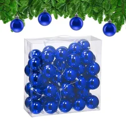Relaxdays Weihnachtskugeln im 50er Set Blau,Silber