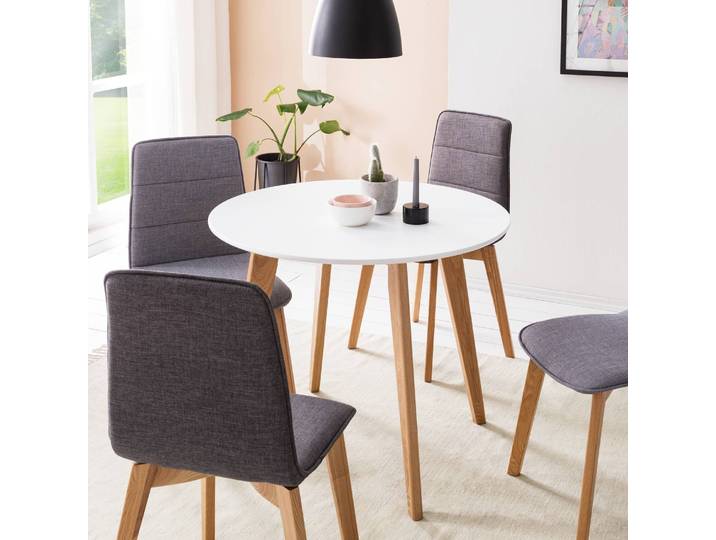Esstisch Rob I Ø 90cm Weiß/Weiß