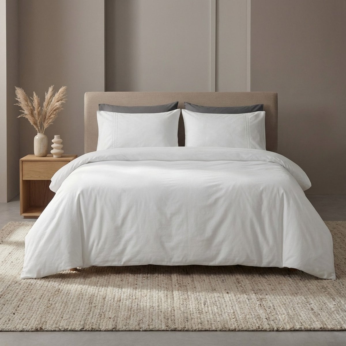 Dreamers Den Dekbedovertrek set - Egyptisch Perkal Katoen - 200 TC - 140x200 cm - Wit