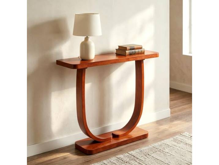 Schmaler Konsolentisch aus Massivholz, Flurtisch mit stabiler Ablage Massivholz, schmales Design, Eingangstisch, stabil, platzsparend(Cherry,35.4in(90cm))