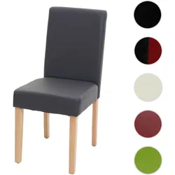 Esszimmerstuhl Littau, Küchenstuhl Stuhl, Kunstleder ~ grau matt, helle Beine