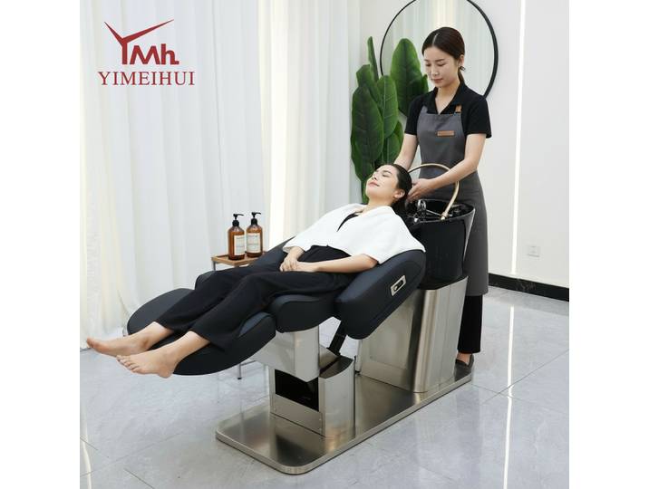 Fauteuil de lavage de cheveux électrique avec massage, spa pour la tête, fauteuil inclinable pour salon de coiffure