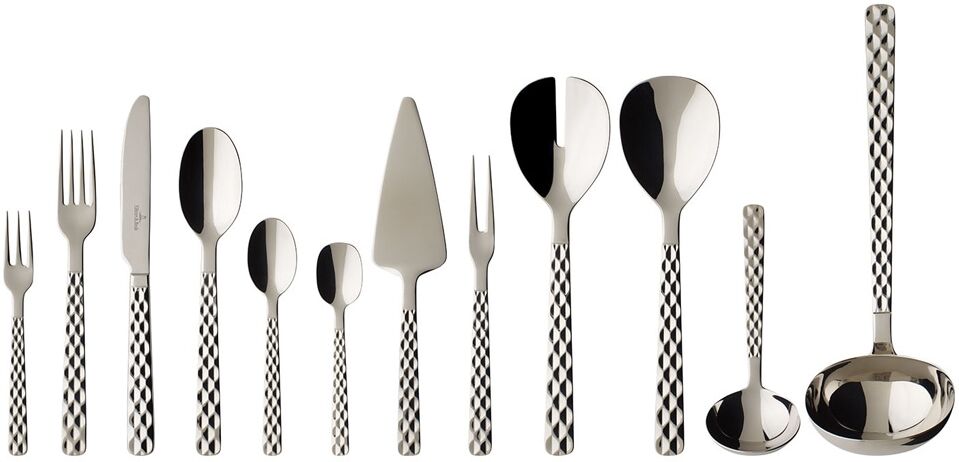 Besteck-Set VILLEROY & BOCH "Tafelbesteck Boston 70er Set silber", silber, Essbesteck-Sets, Besteck-Set