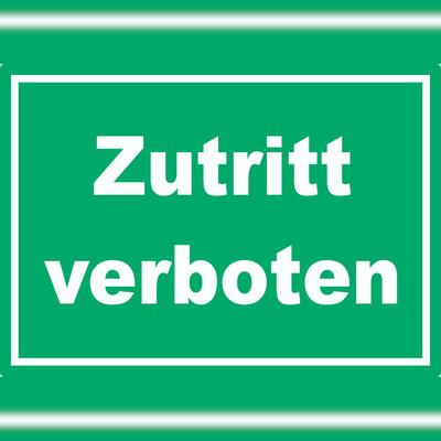 HB-Druck Zutritt verboten Aufkleber grün-weiß A7 (74x105mm)