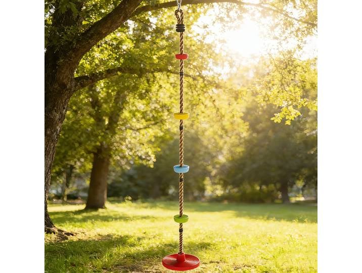 AIYAPLAY Corde d'Escalade Enfants avec Siège Disque Rouge