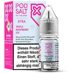 Pod Salt Xtra Triple Raspberry Ice NicSalt Liquid 10ml / 10mg