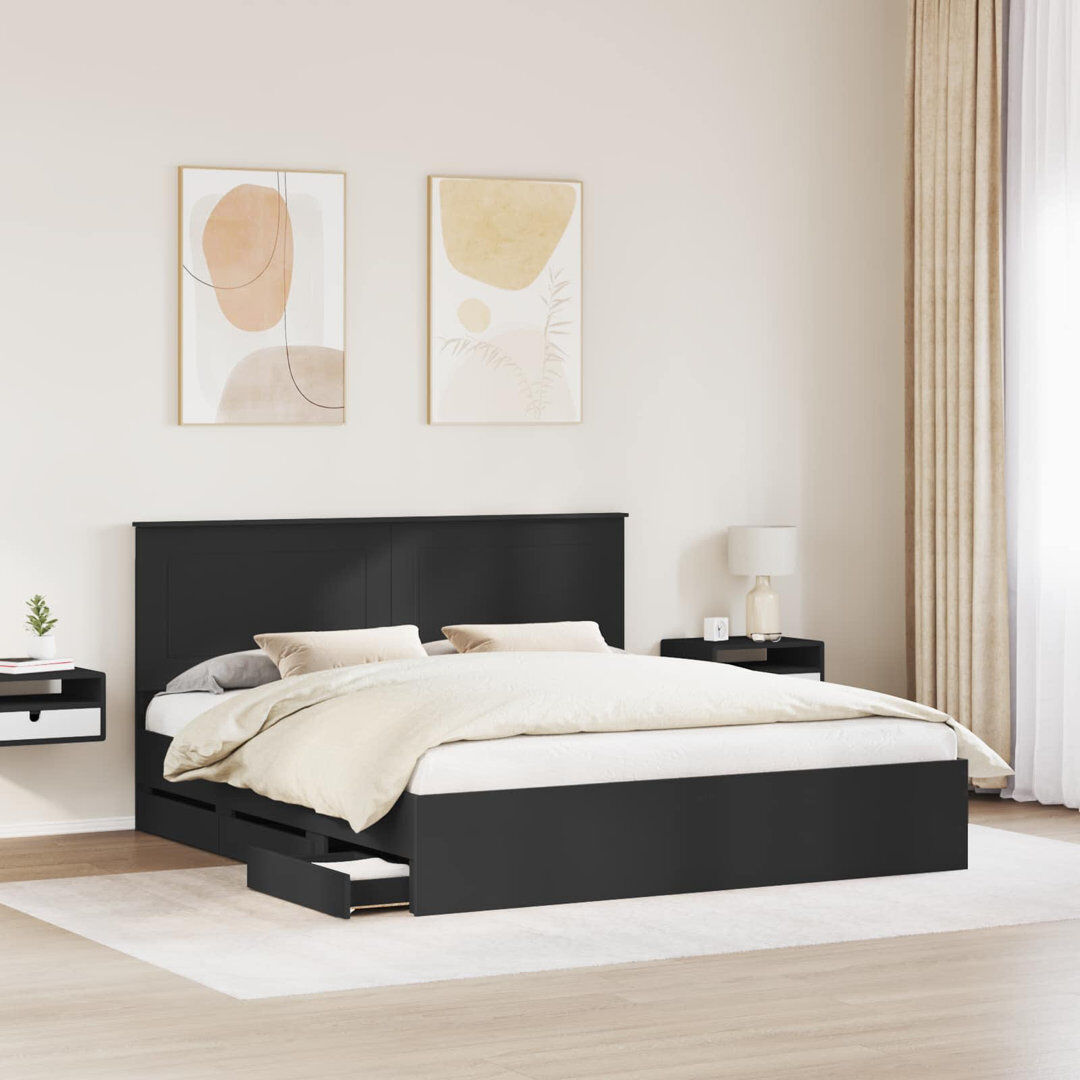 Ebern Designs Bed Black Super King (6')