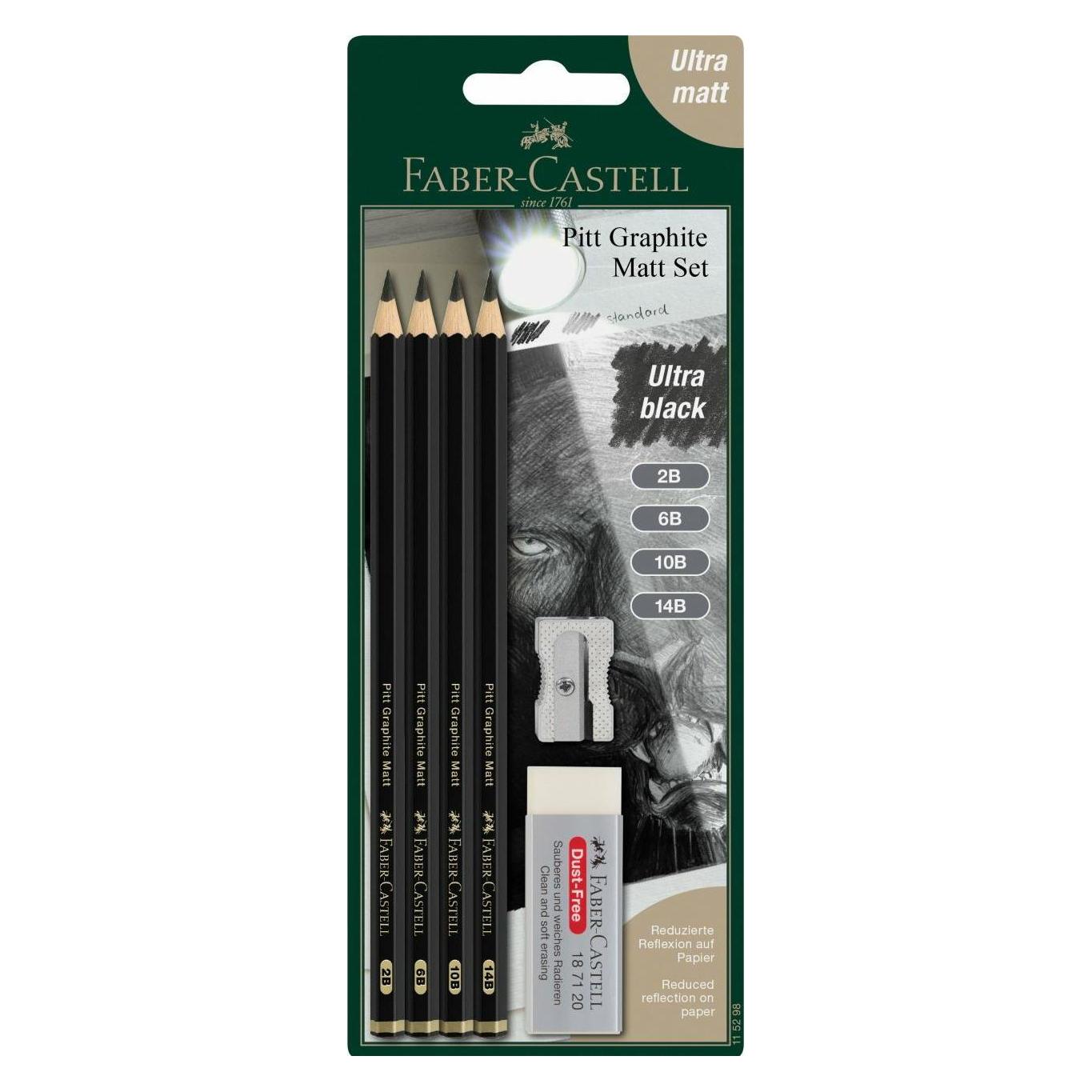 Faber-Castell Pitt Graphite Matt Bleistift (10B, 12B, 14B, 2B, 4B, 6B, 8B, 4x) (115298)