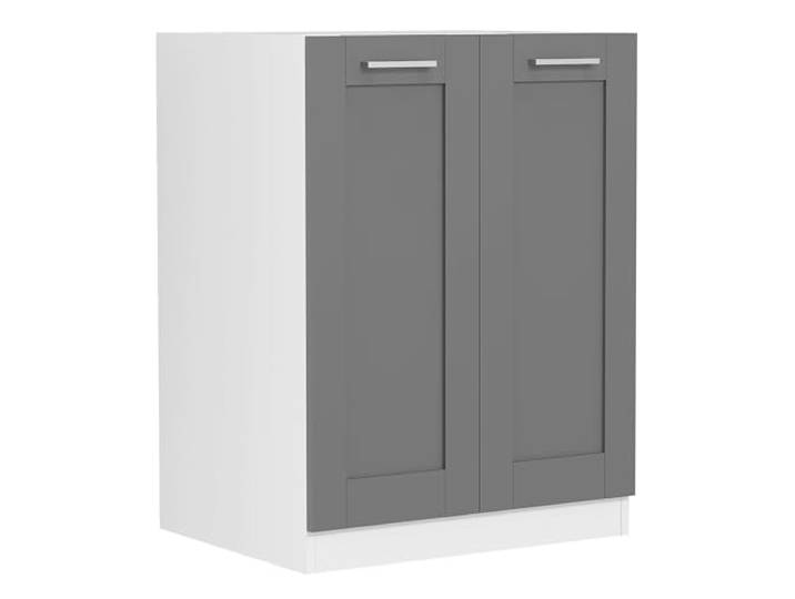 VCM Küchenmöbel Unterschrank Weiß/Anthrazit 60x46x82 cm 2 Türen Anrichte Stauraum für Töpfe und Vorräte - Wohnküche - Für Mieter und Eigentümer - Robuster Holzwerkstoff mit Fachboden