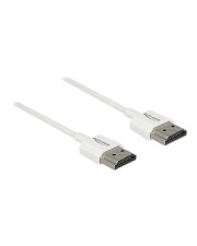 Delock High Speed HDMI with Ethernet mit Ethernetkabel M bis M 50 cm Dreifachisolierung weiß 4K Unterstützung (85121)