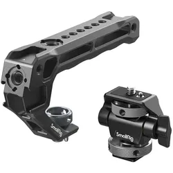 SmallRig Top Handle with Monitor Support Kit (Griff, Monitor Zubehör), Video Zubehör, Schwarz