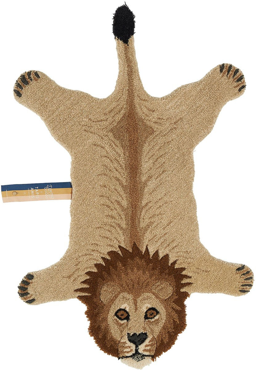 Doing Goods Moody Lion Vloerkleed voor kinderen van biologische wol en katoen