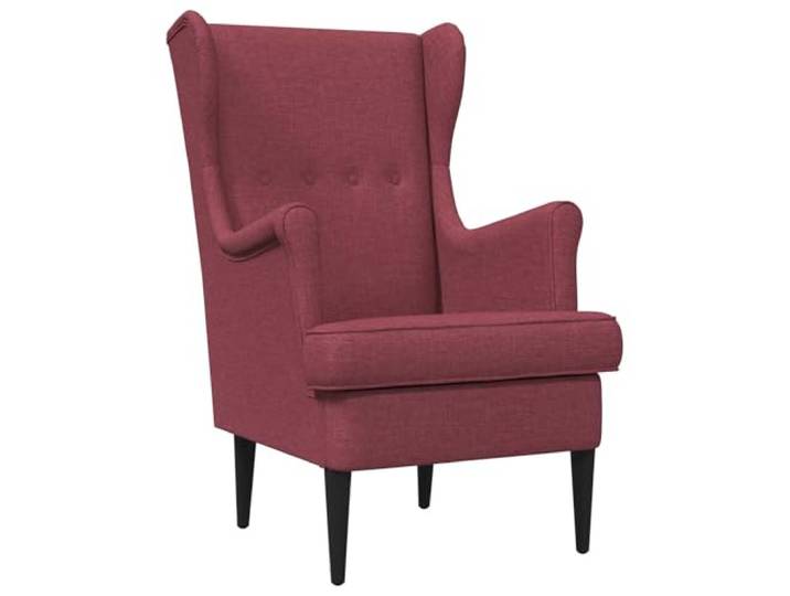 Sessel Rotwein Stoff mit Schaumstoff und Füßen aus Kautschukholz Weiches Gewebe, Metall- und Holzwerkstoffrahmen, leichter Schaumstoff, ergonomische Form, konische Beine aus Kautschuk