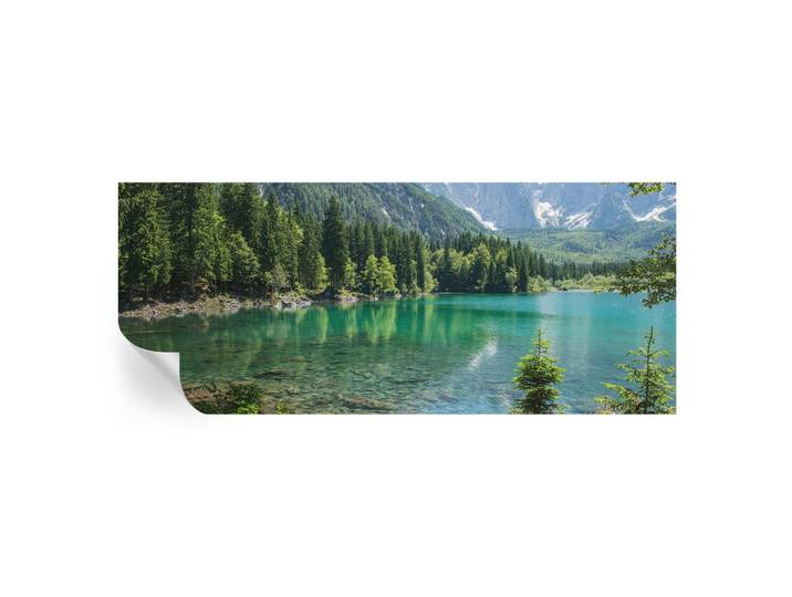 Wallfluent Fototapete 250x104 cm - Grüner See, 250x104 cm, Tapeten & Wandverkleidungen, Fototapeten