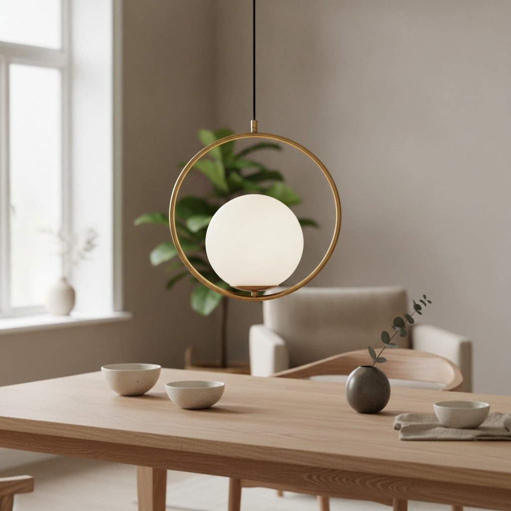 Lyora Design hanglamp Obitar enkel rond goud/messing en wit