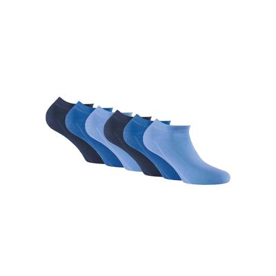 Sneakersocken ROHNER SOCKS "Socken sneaker 3-er pack 6er Pack", Damen, Gr. 43-46, blau (blau mix), Obermaterial: 75% Baumwolle CO. 23% Polyamid PA. 2% Elasthan EL., Socken Sneakersocken
