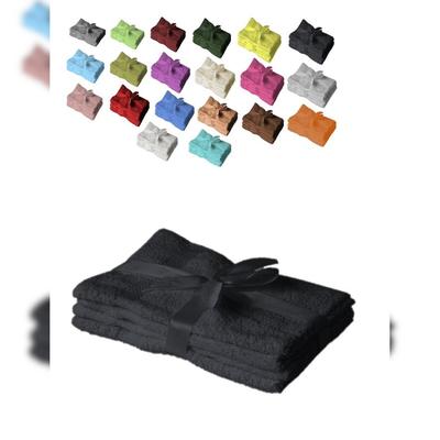 EXKLUSIV HEIMTEXTIL Gästehandtuch 4er Set 30 x 50 cm Schwarz