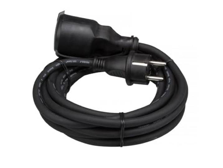 PEREL - EC05R15 rubberen verlengkabel, kabellengte 5 m, zwart 176604