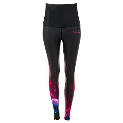 Leggings WINSHAPE "HWL102-COSMIC", Damen, Gr. XXL, Normalgrößen, schwarz (cosmic), 80% Polyester, 20% Elasthan, Hosen Leggings, Core-Stability-Bund mit Bauch-Weg-Effekt