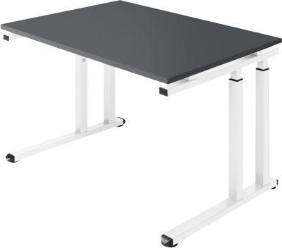 Schäfer Shop Select Schreibtisch SET UP, C-Fußgestell, 1200x800, graphit/weiß