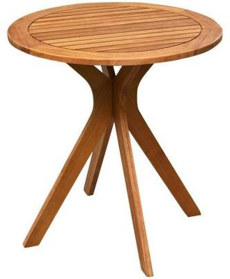 Costway 27 InchOutdoor Round Solid Wood Coffee Side Bistro Table