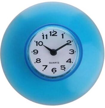 Uplift Picks Waterproof Bathroom Clock With Suction Cup Anti Fog Shower Design blue