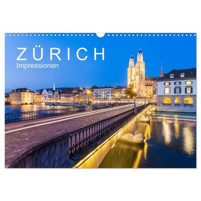 Z Ü R I C H Impressionen (Wandkalender 2027 DIN A3 quer), CALVENDO Monatskalender