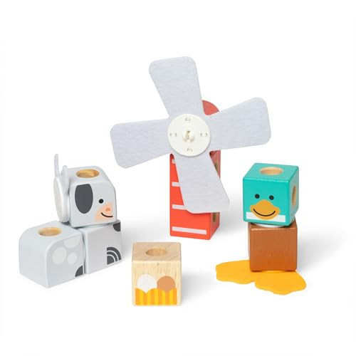 Melissa & Doug Blockables Boerderievrienden Bouwset - Set van 16 houten onderdelen