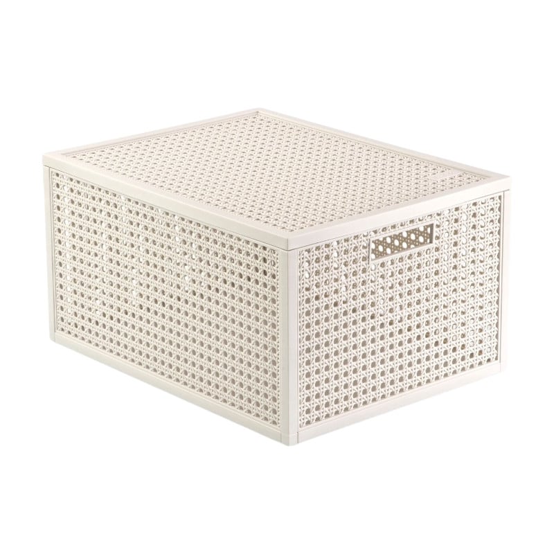 Curver Kaya Opbergmand met Deksel - Wit - 20 L - B/D/H: 37,6 x 30 x 20,7 cm