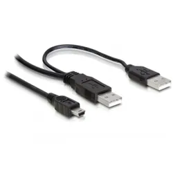DELOCK Kabel USB 2.0 A Stecker 2x > mini5 Stecker 1m